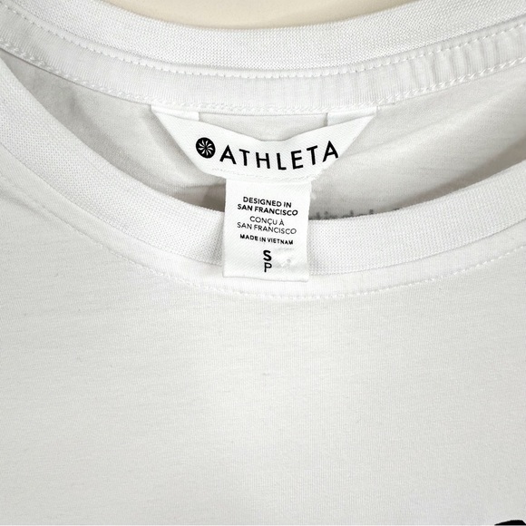 Athleta Outbound Tee Simone Biles Use Your Voice Bright White Top Small - Picture 7 of 14